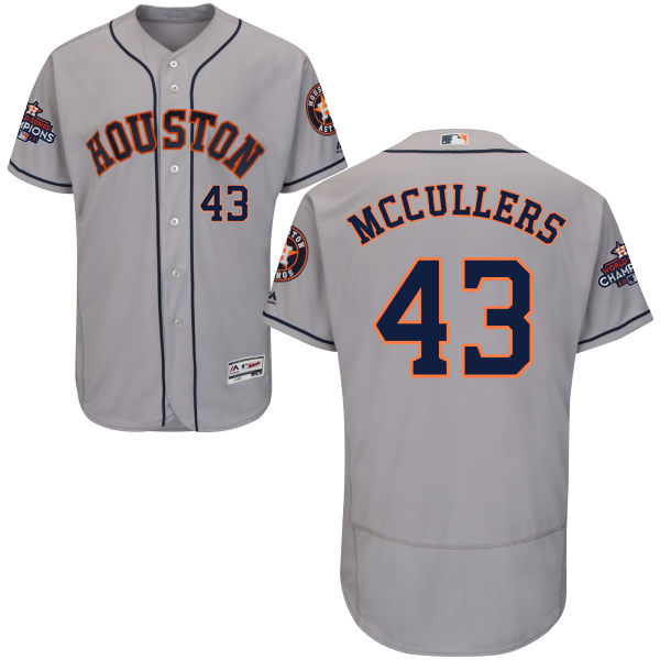 Astros #43 Lance McCullers Grey Flexbase Authentic Collection World Series Champions Stitched MLB Jersey